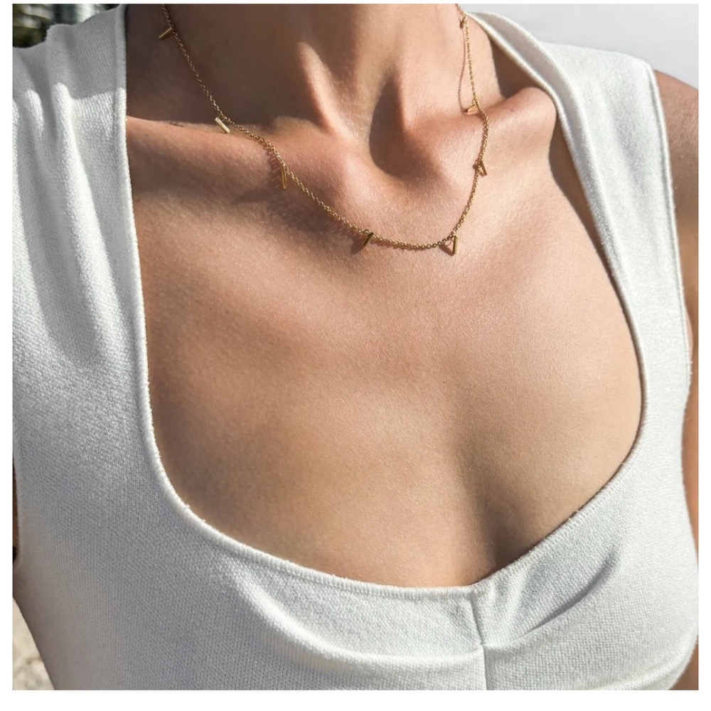Adornia 14k Gold Plated Multi Bar Layering Necklace NWT